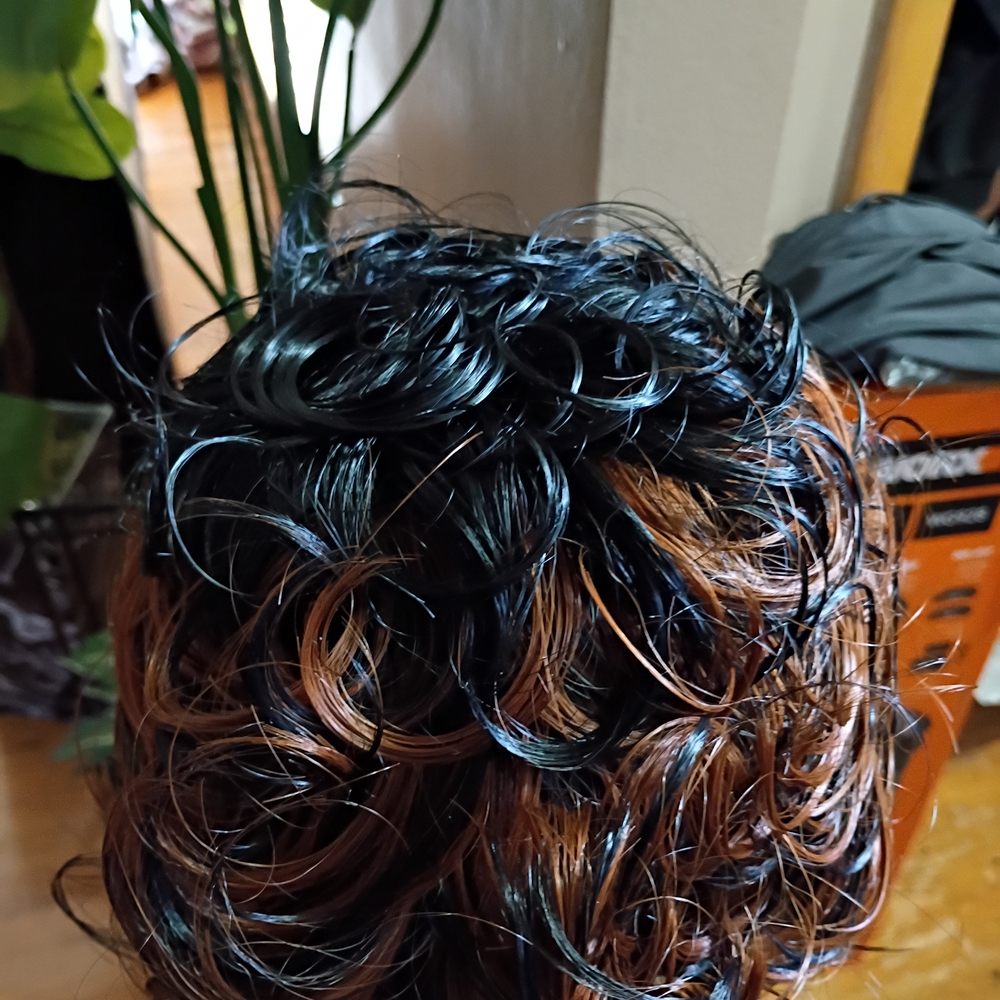 Black and Brown Curly Custom Cut Wig